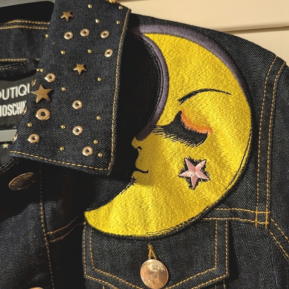 Moschino Denim Moon and Stars Jacket size US 12 - Picture 2 of 9